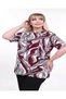 Big Size Women's Geometric Patterned Crew Neck T-Shirt 44-46-48-50-52-54-56-58 Comfortable Fit - 3