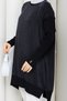 Women's Sleeves Corded Fabric Mercerized Silk Kupra Knitwear Tunic - 7