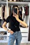 Ruched Blouse with Hook Detail - Black Black - 2