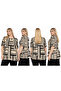 Large Size Women's Line Patterned Relaxed Fit T-Shirt 42-58 Modern Stylish Design - 5