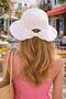 Women's Linen Bucket Hat with Bow White Summer Beach Hat, Adjustable Wide Brim Vacation Hat - 4