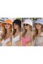 Women's Linen Bucket Hat with Bow White Summer Beach Hat, Adjustable Wide Brim Vacation Hat - 6