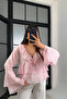 Women's White Ruffle Detail Sheer Blouse - 6