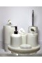 7-Piece Luxury Opium White Marble Bathroom Set – Elegant Design with Silver Handles