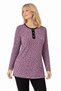 Women's Floral Print Round Neck Relaxed Fit Combed Cotton Blouse for Middle Age and Above Mothers 8600 - 2