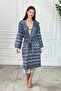 Bohemian Style Hooded Pestemal Bathrobe - Soft-Textured Drying Towels - Striped Bathrobes - Unisex - 3