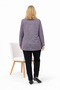 Women's Floral Print Round Neck Relaxed Fit Combed Cotton Blouse for Middle Age and Above Mothers 8600 - 6