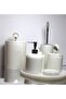 7-Piece Luxury Opium White Marble Bathroom Set – Elegant Design with Silver Handles - 4