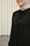 Collared Lace-Up Full-Length Abaya – Comfortable Fit A-Line Islamic Clothing