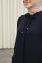 Mevlana Ferace Navy Blue A-Line Wrinkle-Resistant Hijab Dress - 5