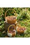 Çetiner group® interlocking 3-piece two-tone round wavy handle plastic rattan basket set – wicker-look multi-purpose organizers - 2