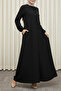 Collared Lace-Up Full-Length Abaya – Comfortable Fit A-Line Islamic Clothing - 5