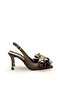 Women's Brown Medium Heel Stiletto Satin Bow New Season F6172 - 3
