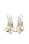 Women's Beige Medium Heel Stiletto Satin Bow New Season F6173 - 5