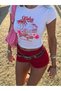 Women's Aloha Beach Club Printed Bayb Tee Cropped - 2