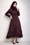 Ruffled Skirt Jacquard Dress - 4