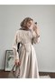 Women's Double Fabric Dress with Pockets - Light Beige - 4
