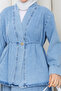 Women's Buttoned Skirted Two-Piece Denim Set - 6