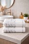 100% Cotton Acacia Hand Towel Set |   2 Pieces |   50X90 cm |   Soft, Absorbent, Stylish Bath & Guest Towel