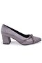 Dza07-26890 Platinum Block Heel Classic Women's Shoes - 2