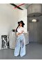 Trend Öze Tulle Asari̇m Super Wide Leg Tü Tulle R Sheer Etay Palazzo Jean Denim Pants - 6