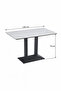 Modern Rectangular Dining Table with White Marble-Effect Top and Sturdy Black Metal Base for Dining Room, Kitchen, Café and Restaurant, Table Only Without Chairs - 4