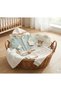 Mint Teddy Bear Print %100 Cotton Piece Baby Set – Hooded Cardigan, Bodysuit and Booties Pants (0-3( - 2