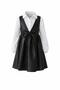 Girl's Festive Dress Set Leather Special Occasion Combination with Dress and Shirt for Ages 4-5-6-7-8 - 8