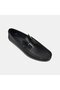 Men's Black Metal Detailed Leather Loafers - 7
