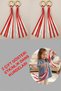 2 Pairs Red White Gymnastics Dance Performance Ribbon Pompoms Activity Event April 23 May 19