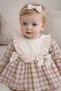 Eid 100% Cotton Fabric Lace Collar Bow Detail Lined Plaid Piece Baby Girl Dress - 2