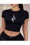 Black Babby Tee Minimal Fish Custom Design