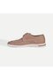 Men's Beige Lace-Up Nubuck Leather Perforated Casual Shoes - 3