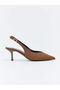 Brown Pointed Toe Women's Heeled Shoes - 2