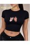 Black Babby Tee Butterfly Heart Special Design