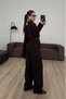Combined Shawl Long Cuff Sleeve Design Shirt Palazzo High Waist Pants Premium Set - 6