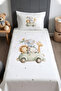 Cute Journey Patterned Bedspread and Pillowcase