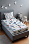 Colorful Flight Patterned Bedspread and Pillowcase - 2