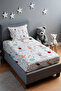 Sleepy Rabbits Patterned Bedspread and Pillowcase - 2