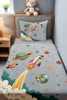 Gray Space Travel Patterned Single Baby Kids Piqué Set - 2