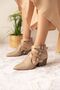 Nora Buckled Block Heel Lu Daily Suede Women's Shoes Perforated Comfortable City Style - 5