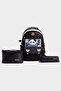 Rlx-1940 Set of 3 Children's Primary School Lunch Box with Pen Holder Lunch Box Bag Lunch Box Bag S Backpack Black