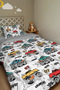 Powerful Trucks Patterned Single Duvet and Pillowcase