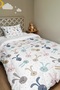 Cute Rabbits Patterned Single Duvet and Pillowcase