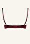 F9387Axbr210 Claret Red Lace Detailed Satin Cup-Free Padless Non-wired Bralet - 2