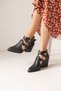 Nora Buckled Block Heel Lu Daily Leather Women's Shoes Perforated Comfortable City Style - 3