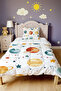 Colorful Planets Patterned Single Duvet and Pillowcase - 2