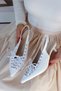 Best Capsule Lace-Up Detailed Pointed-Toe Short Kitten-Heel Women's Shoes - 5