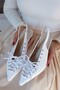 Best Capsule Lace-Up Detailed Pointed-Toe Short Kitten-Heel Women's Shoes - 6