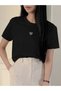 Women's Mini Heart Detail Printed Crew Neck T-Shirt - 3